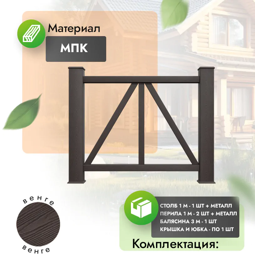 Комплект ограждения Eterno (с металлом) - Антрацит