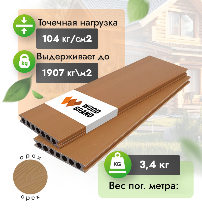 Террасная доска 150х22 мм КОЭКСТРУЗИЯ - Венге