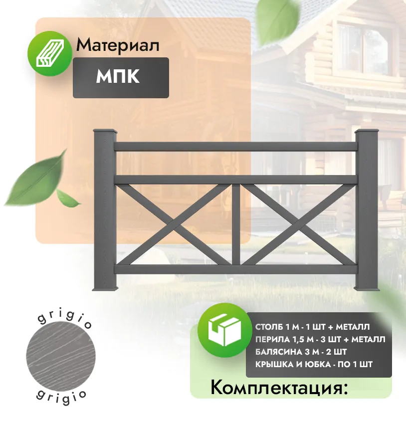 Комплект ограждения Magnifico (с металлом) - Антрацит